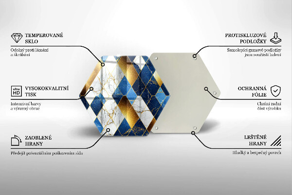 Protège plaque de cuisson Losanges de marbre doré