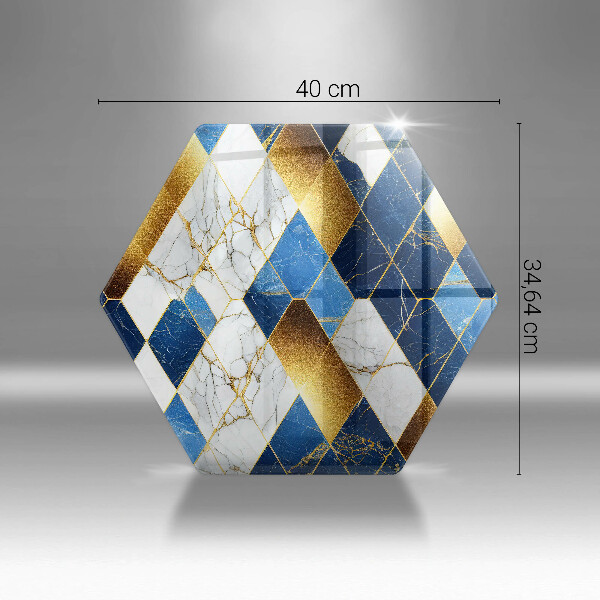 Protège plaque de cuisson Losanges de marbre doré