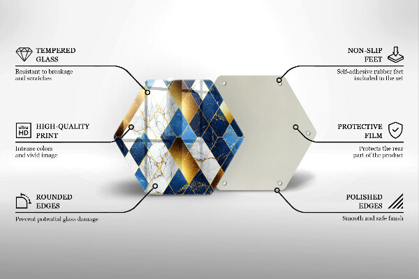 Protège plaque de cuisson Losanges de marbre doré