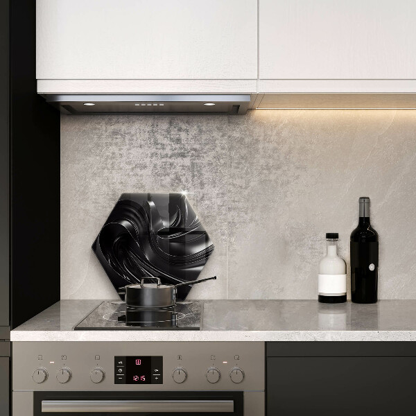 Protège plaque de cuisson Messe noire abstraite