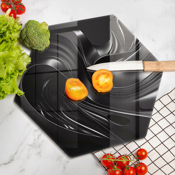 Protège plaque de cuisson Messe noire abstraite