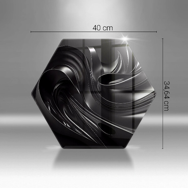 Protège plaque de cuisson Messe noire abstraite