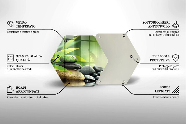 Protège plaque de cuisson Pierres de bambou zen