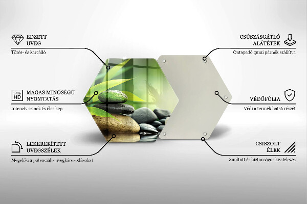 Protège plaque de cuisson Pierres de bambou zen