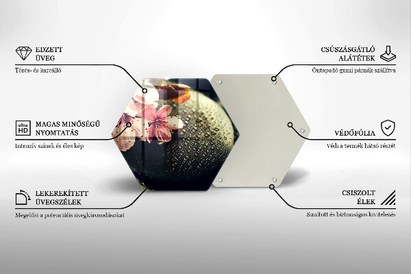 Protège plaque de cuisson Fleurs pierres zen