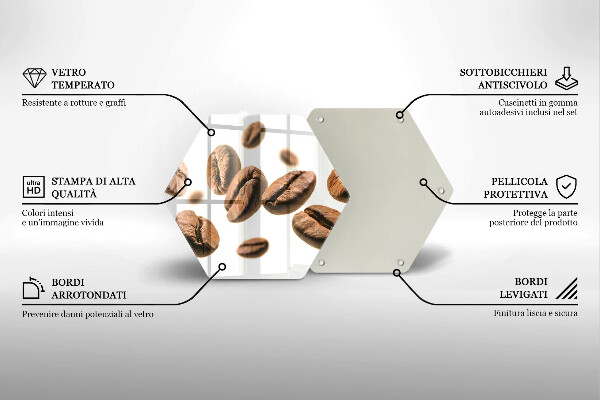 Protège plaque de cuisson Grains de café