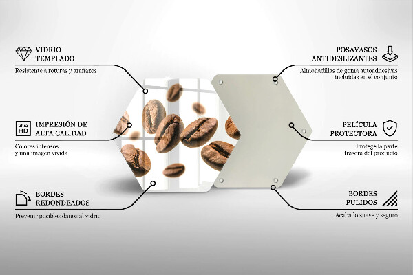 Protège plaque de cuisson Grains de café