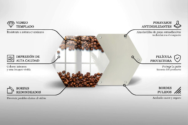 Protège plaque de cuisson Grains de café