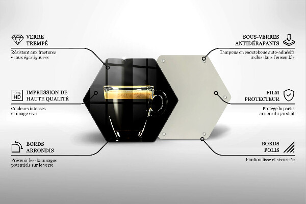 Protège plaque de cuisson Un verre de café noir