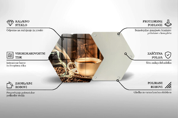 Protège plaque de cuisson Tasse et grains de café