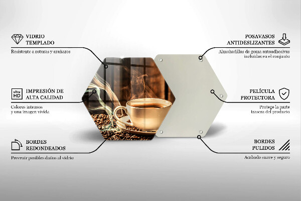 Protège plaque de cuisson Tasse et grains de café