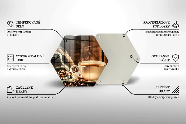 Protège plaque de cuisson Tasse et grains de café