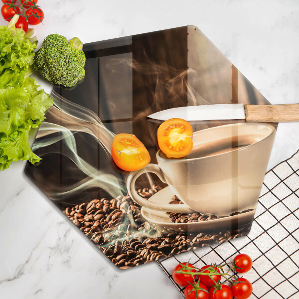 Protège plaque de cuisson Tasse et grains de café