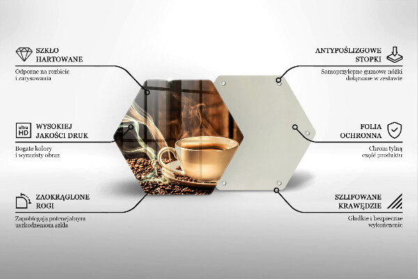 Protège plaque de cuisson Tasse et grains de café