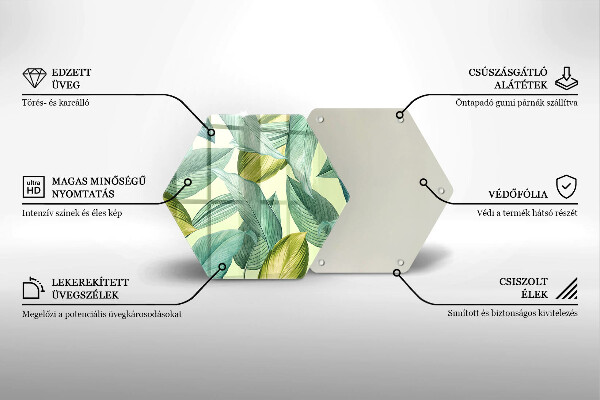 Protège plaque de cuisson Feuilles tropicales vertes