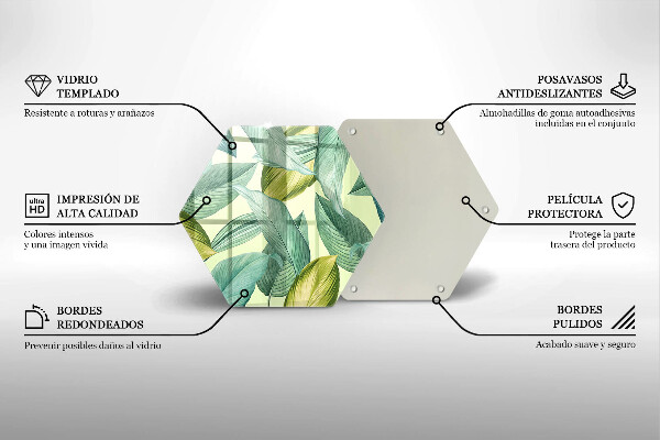 Protège plaque de cuisson Feuilles tropicales vertes