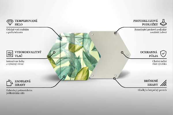 Protège plaque de cuisson Feuilles tropicales vertes