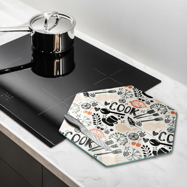 Protège plaque de cuisson Motif de cuisine de dessin animé