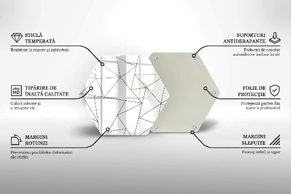 Protège plaque de cuisson Triangles blancs
