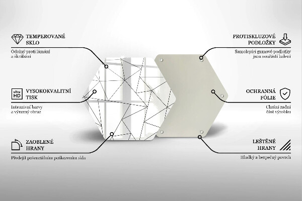 Protège plaque de cuisson Triangles blancs