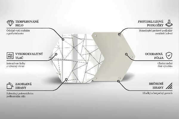 Protège plaque de cuisson Triangles blancs