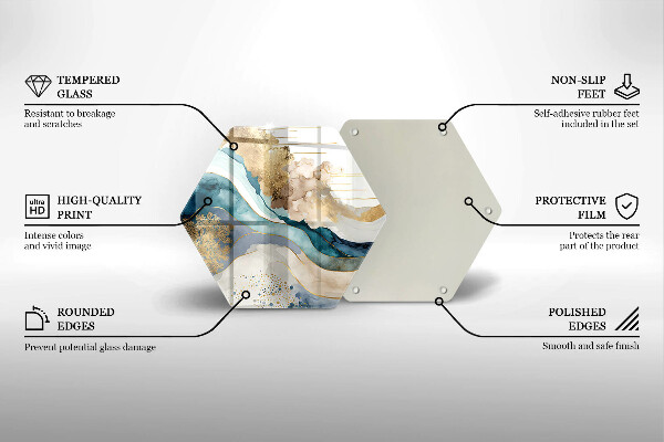 Protège plaque de cuisson Marbre coloré