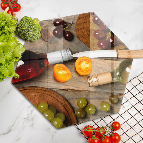 Protège plaque de cuisson Bouteilles de vin et raisins