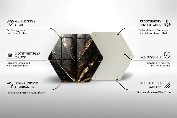 Protège plaque de cuisson Feuille d'or