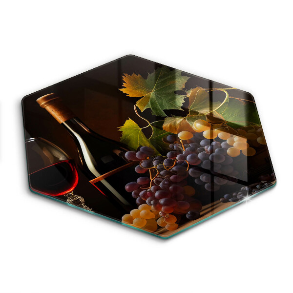 Protège plaque de cuisson Verre de vin et de raisins