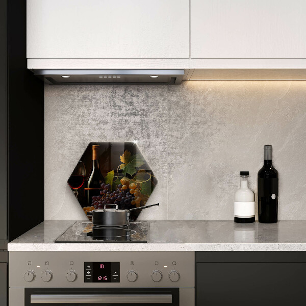 Protège plaque de cuisson Verre de vin et de raisins