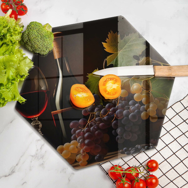 Protège plaque de cuisson Verre de vin et de raisins