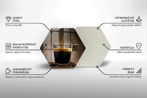 Cache plaque de cuisson Verre et grains de café