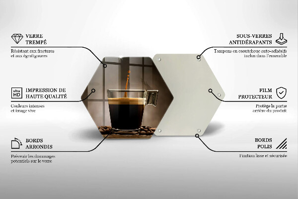 Cache plaque de cuisson Verre et grains de café