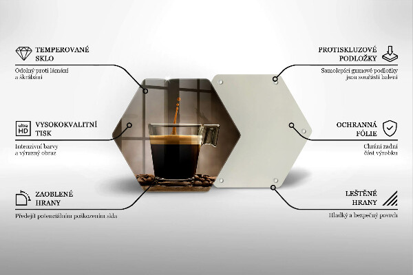 Cache plaque de cuisson Verre et grains de café