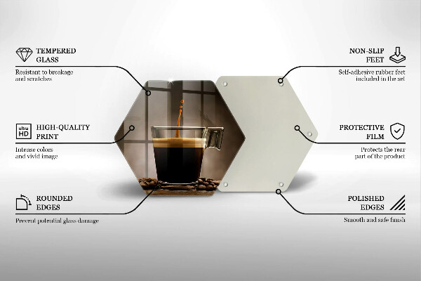 Cache plaque de cuisson Verre et grains de café