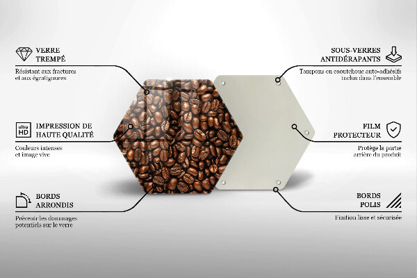 Protège plaque de cuisson Grains de café