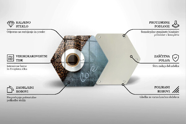 Protège plaque de cuisson Grains de café et tasse