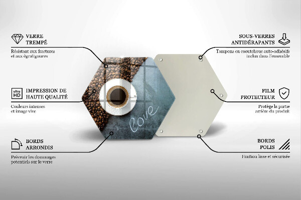 Protège plaque de cuisson Grains de café et tasse