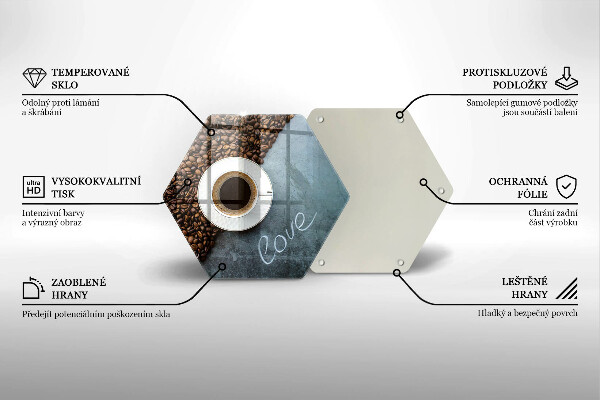 Protège plaque de cuisson Grains de café et tasse