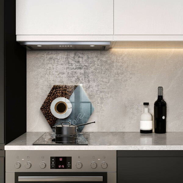 Protège plaque de cuisson Grains de café et tasse