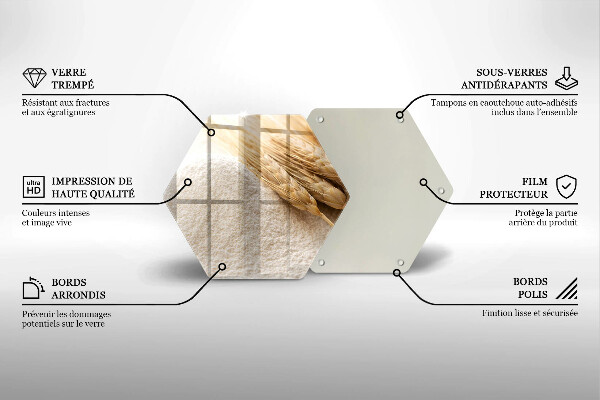 Protège plaque de cuisson Farine et épis de céréales