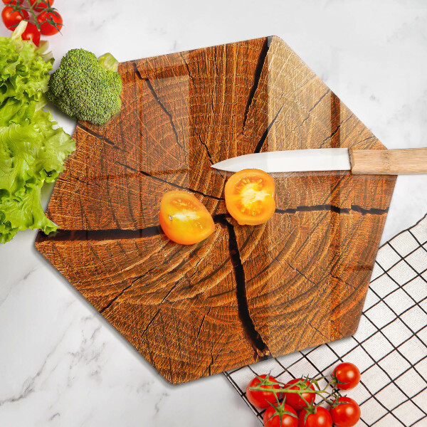 Cache plaque de cuisson Structure du tronc en bois