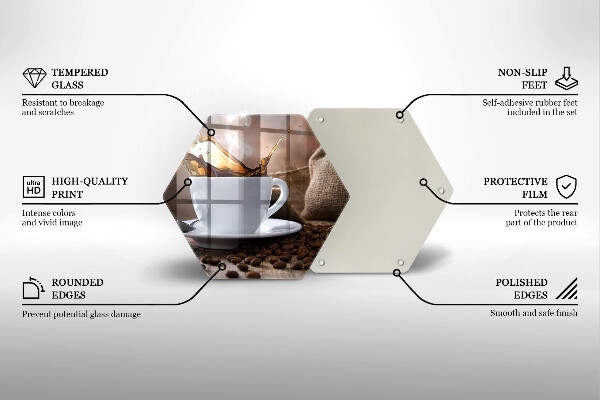 Cache plaque de cuisson Tasse et grains de café