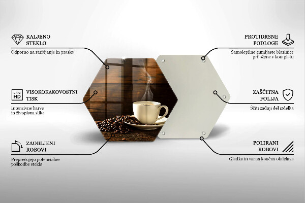 Cache plaque de cuisson Tasse à café en bois