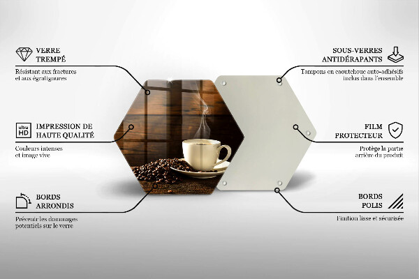 Cache plaque de cuisson Tasse à café en bois