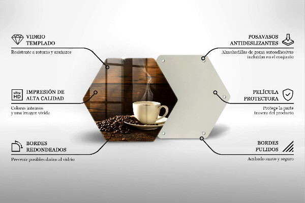 Cache plaque de cuisson Tasse à café en bois