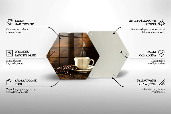 Cache plaque de cuisson Tasse à café en bois