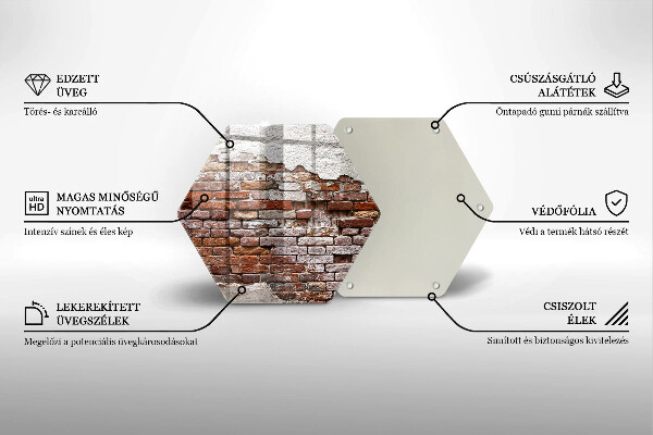 Cache plaque de cuisson Vieux mur de brique et de béton