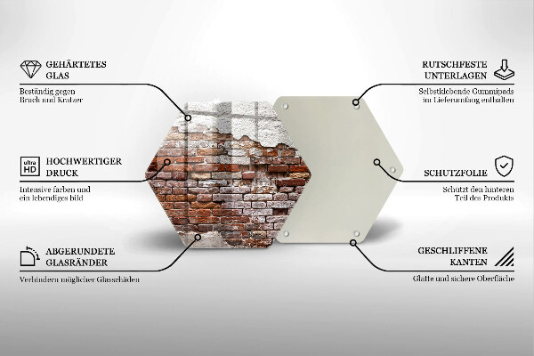 Cache plaque de cuisson Vieux mur de brique et de béton