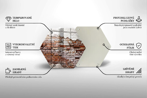 Cache plaque de cuisson Vieux mur de brique et de béton